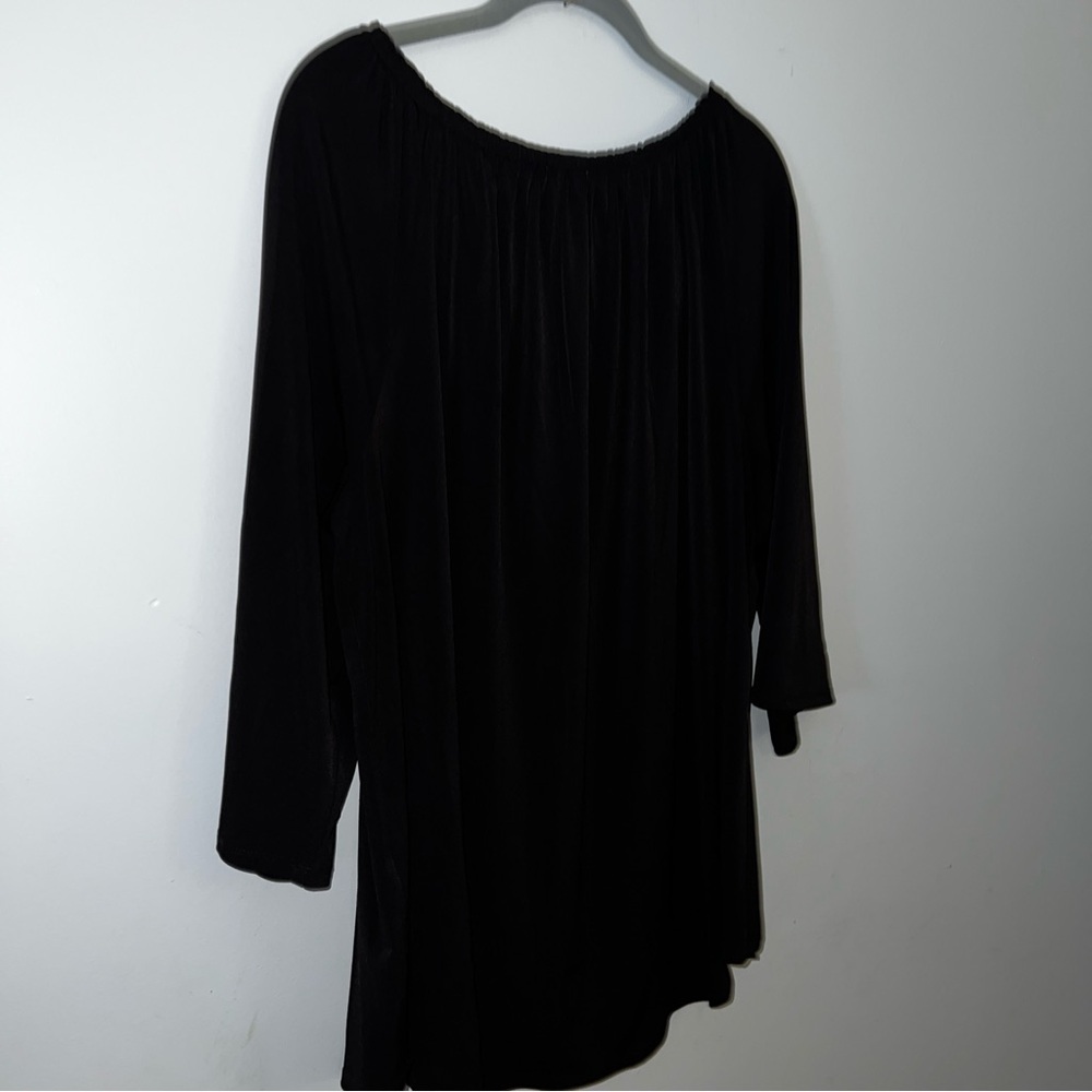 Chico's Black Ruched Relaxed Blouse - Picture 8 of 9